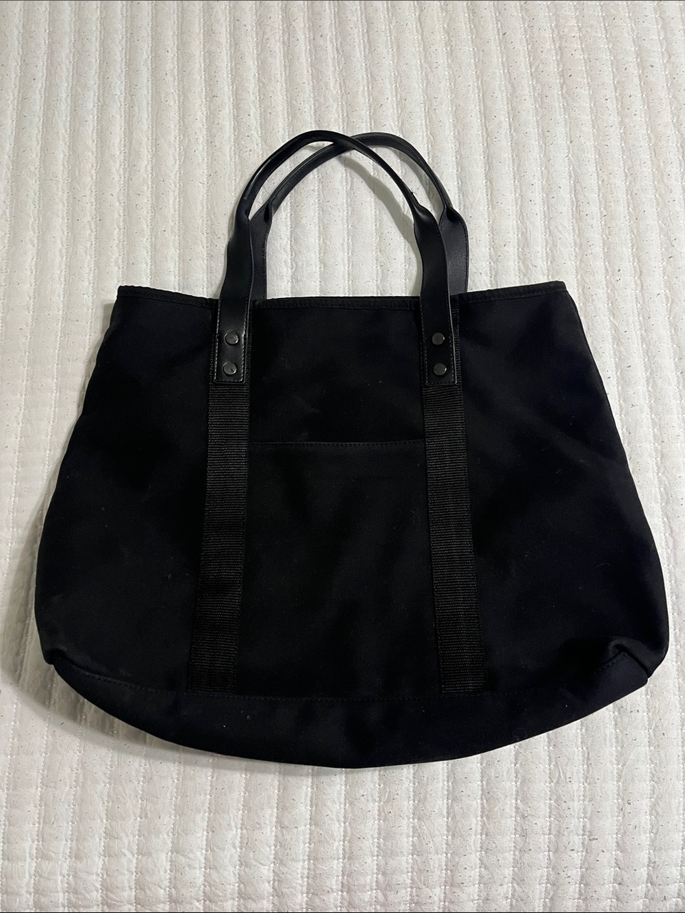 Barneys New York Black Canvas Tote with Dual Top Handles